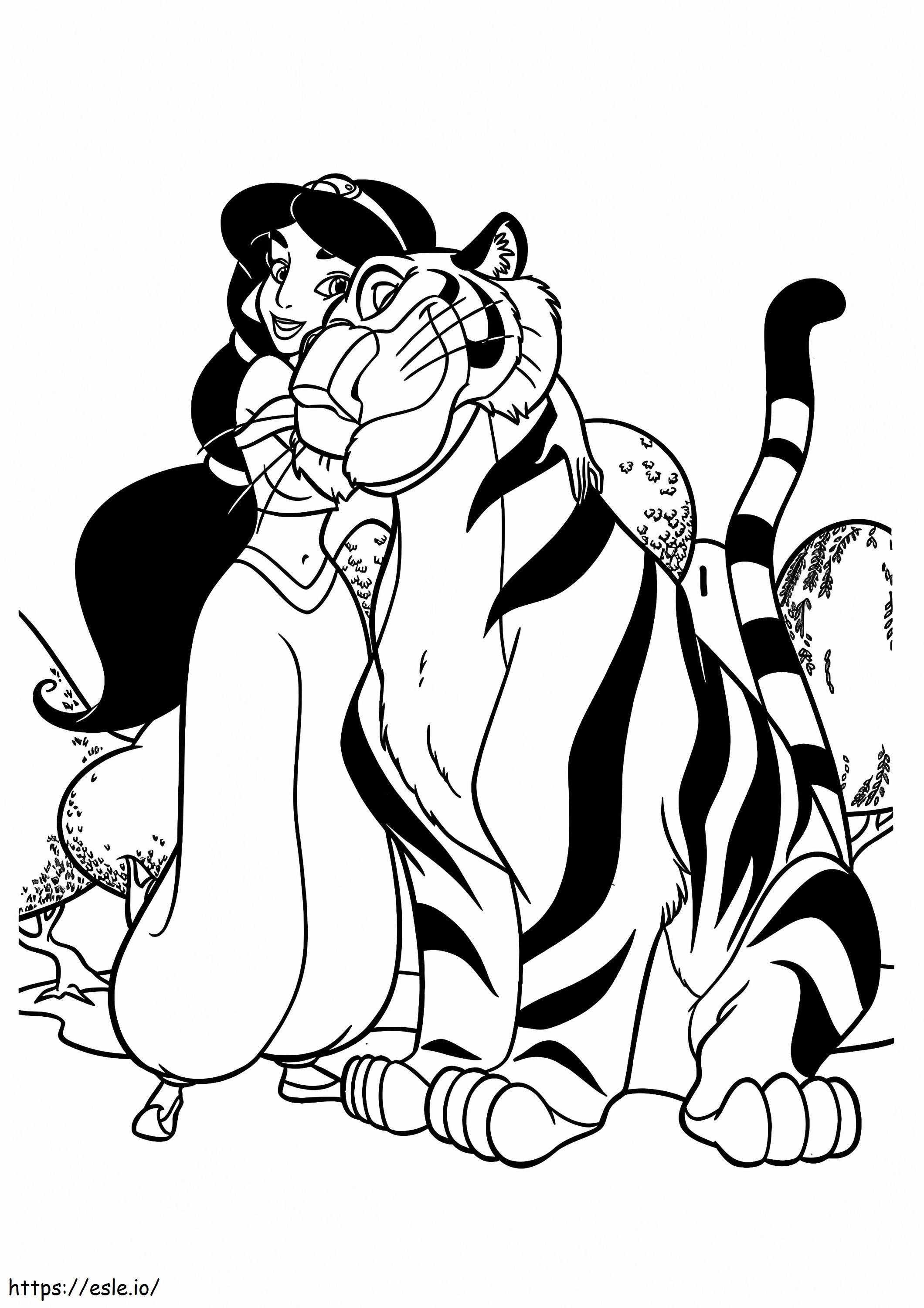 The Jasmine With Rajah A4 coloring page