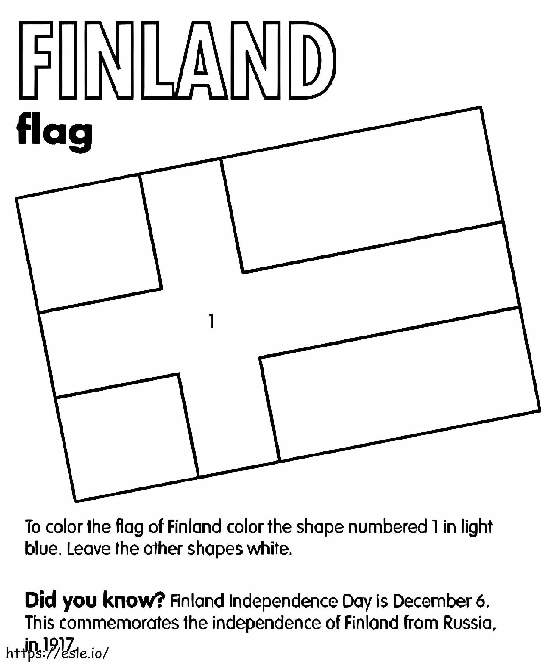 Bendera Finlandia Gambar Mewarnai