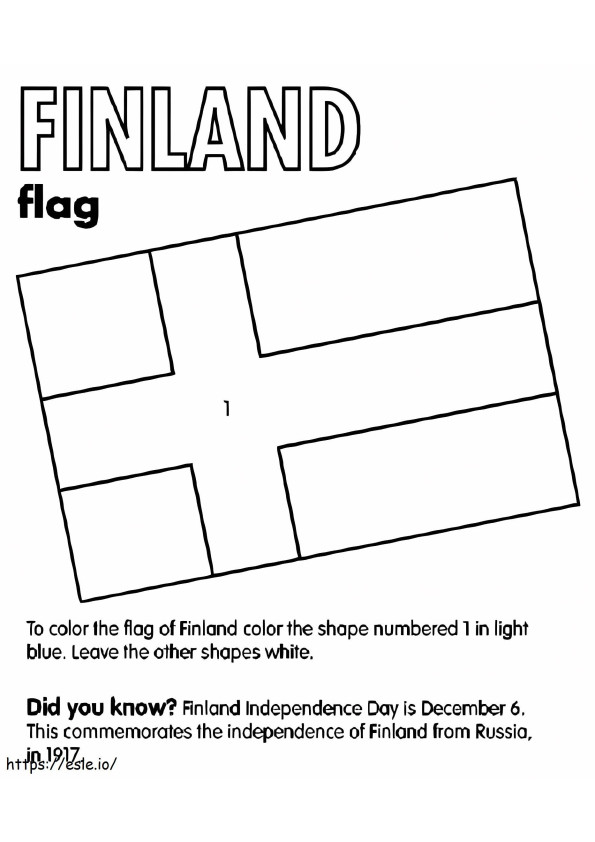 Bandera de Finlandia para colorear