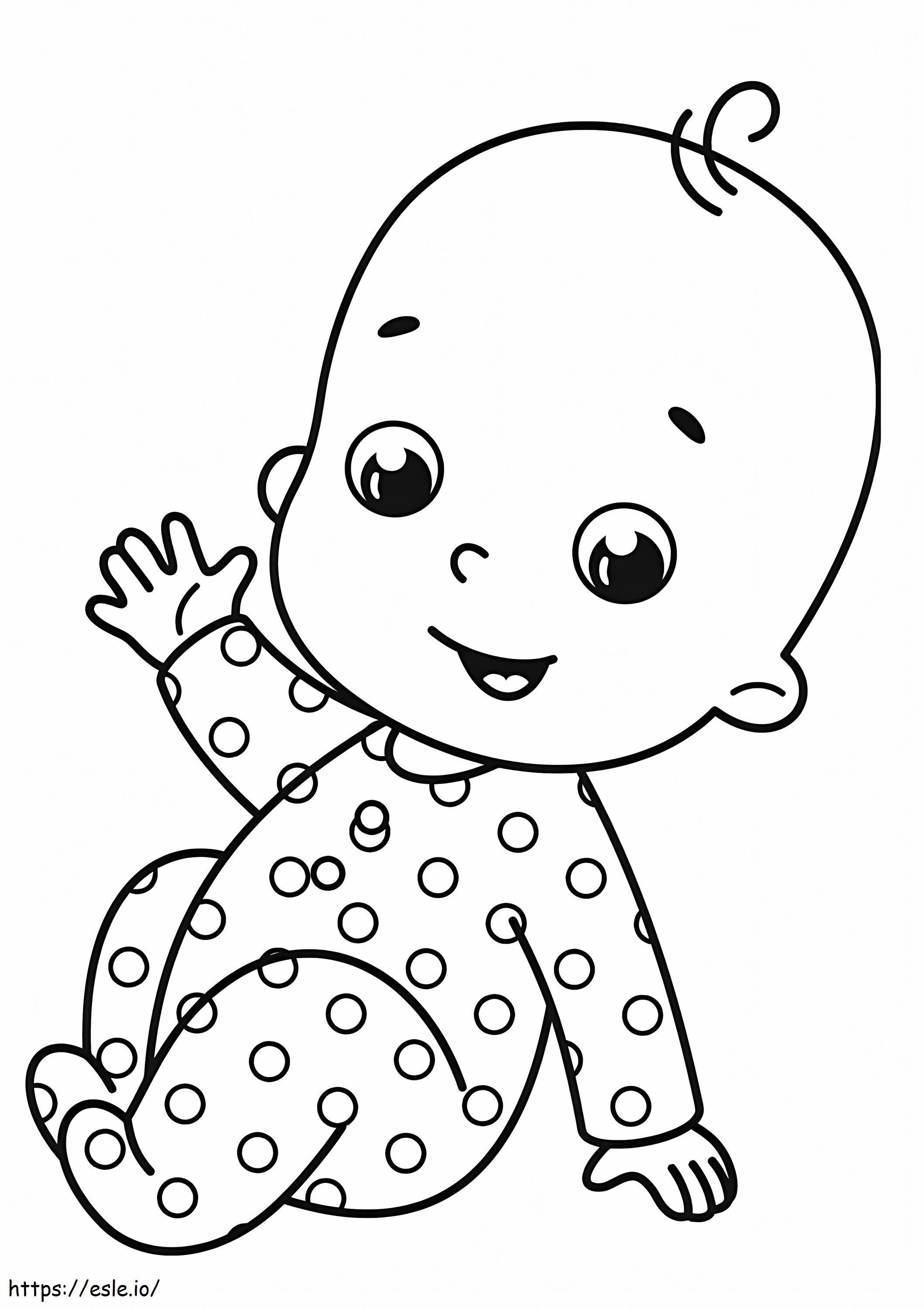 Baby Boy Waving Hand coloring page