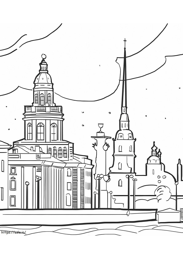 Coloriage Saint-Pétersbourg imprimable à imprimer dessin