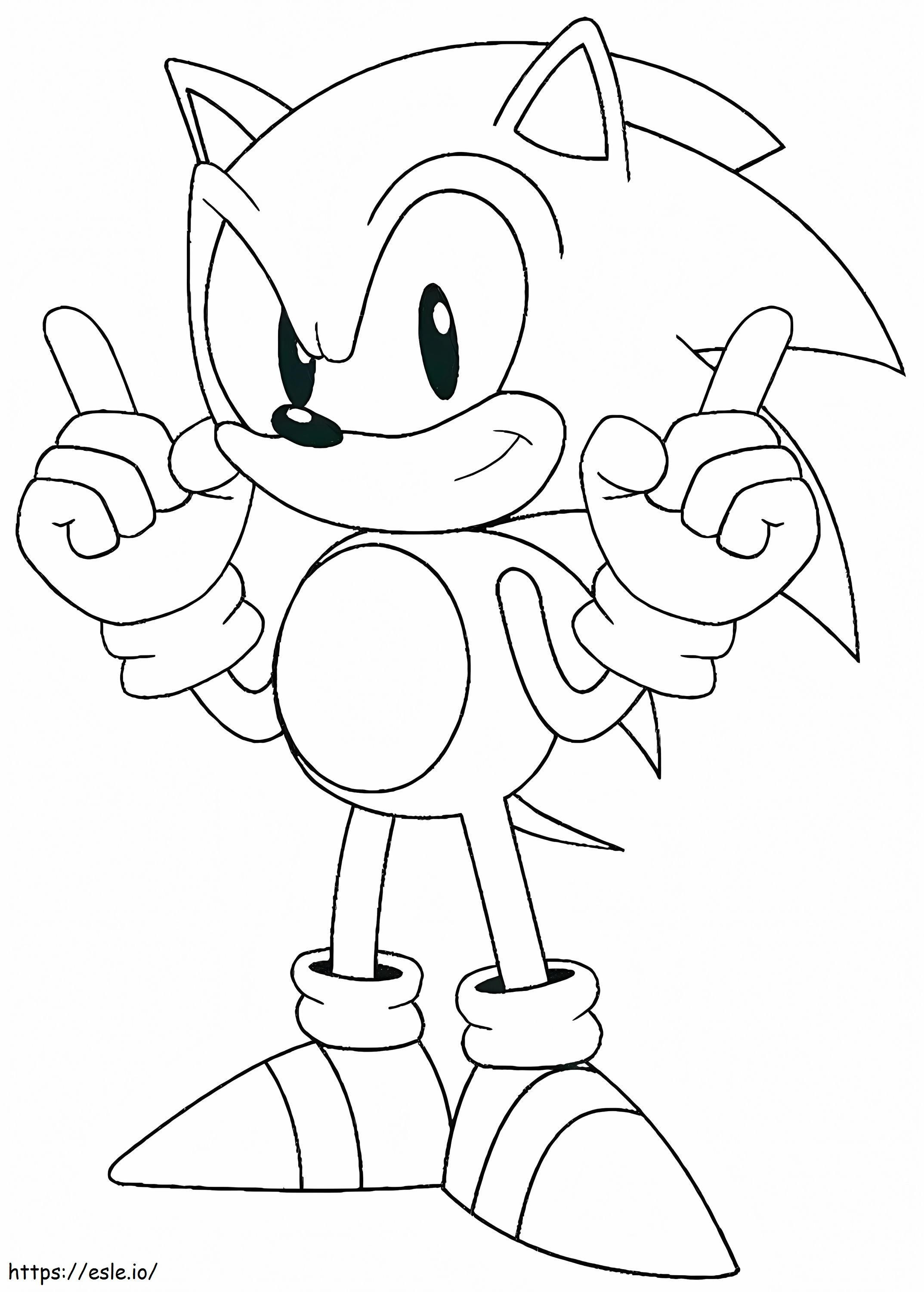 Free Sonic The Hedgehog coloring page