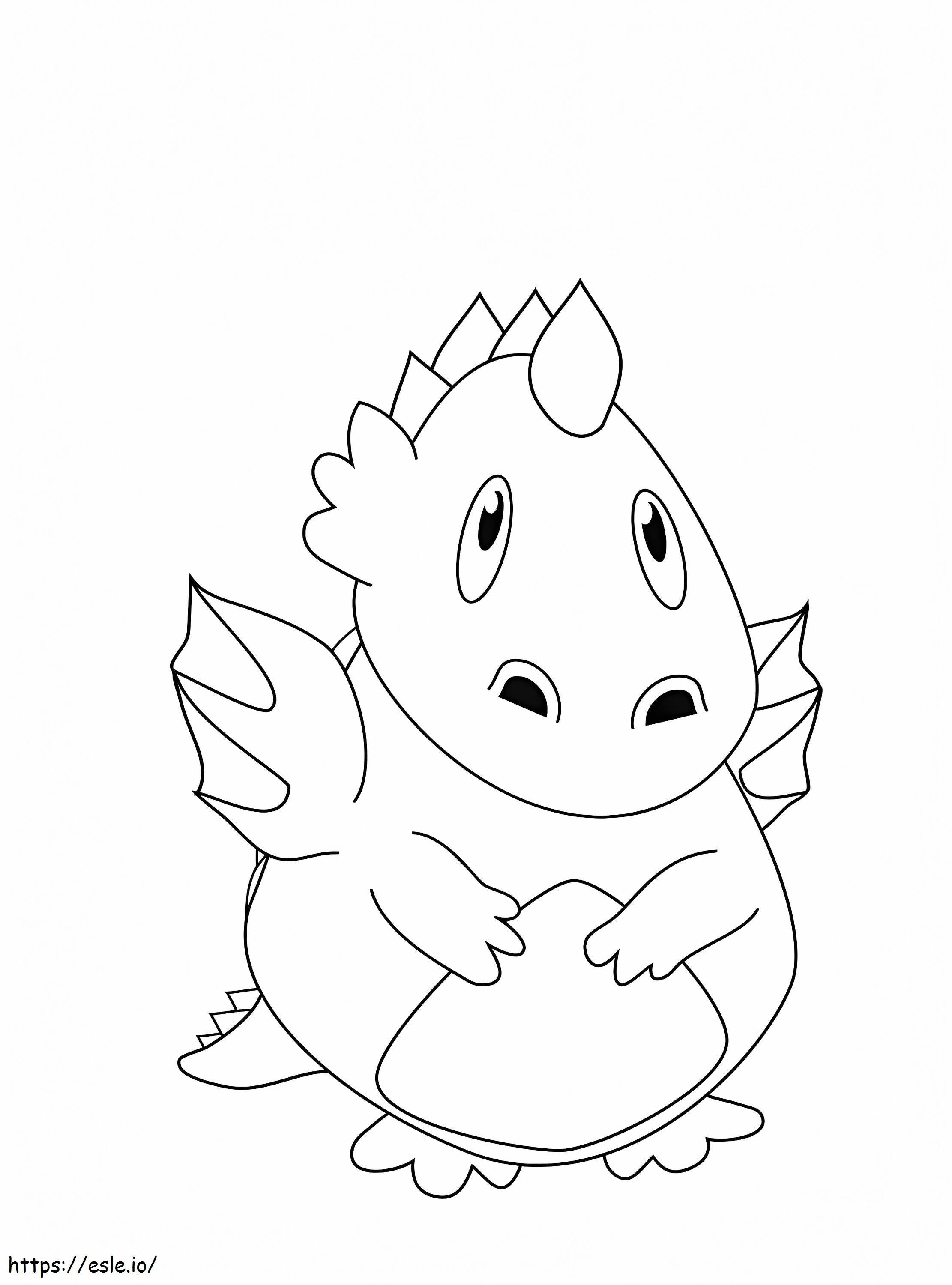 Coloriage bébé gros dragon à imprimer dessin