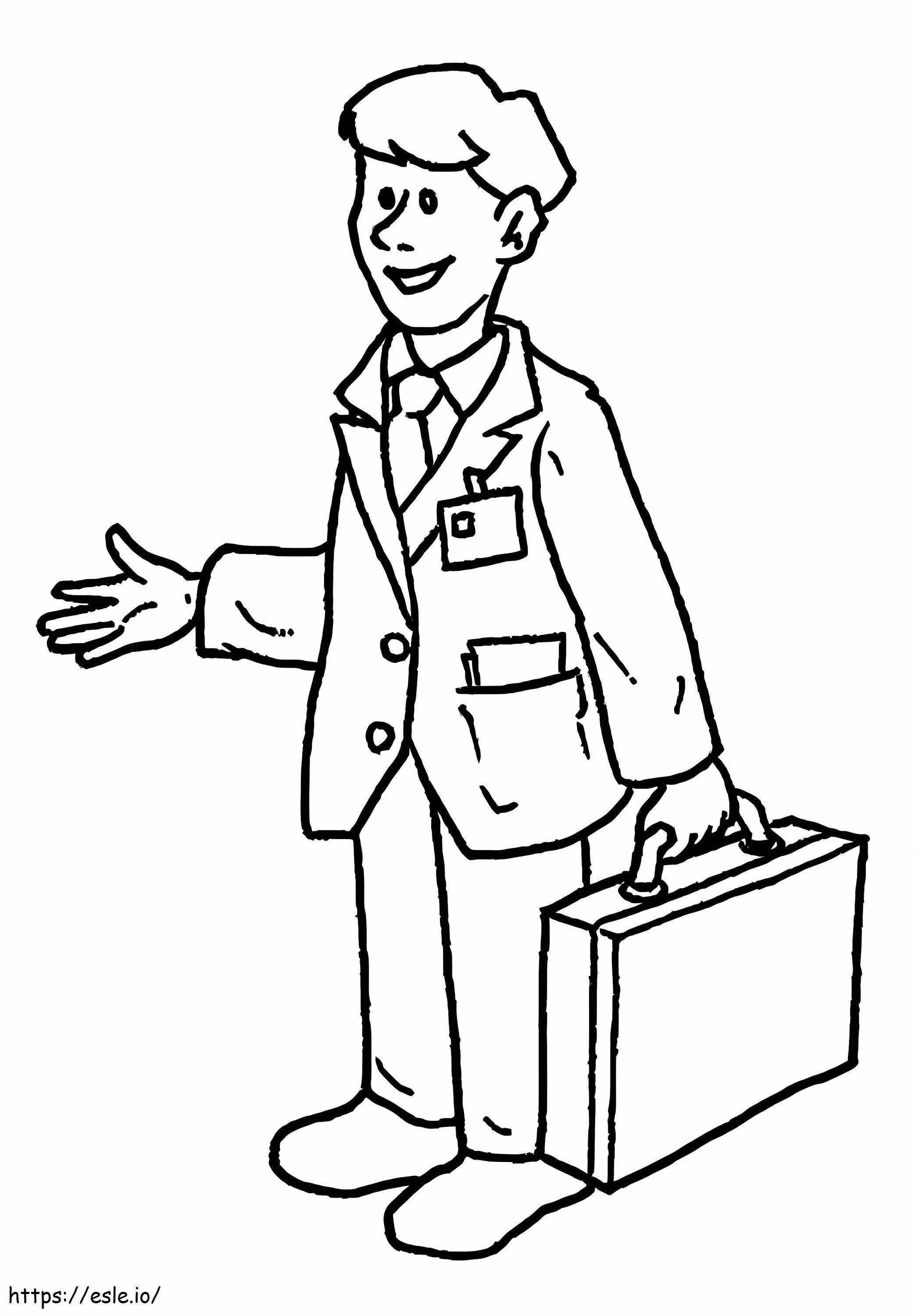 Smiling Business Man coloring page