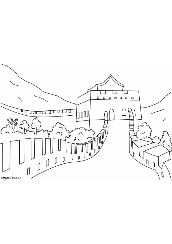 Coloriage La Grande Muraille de Chine 1 à imprimer dessin