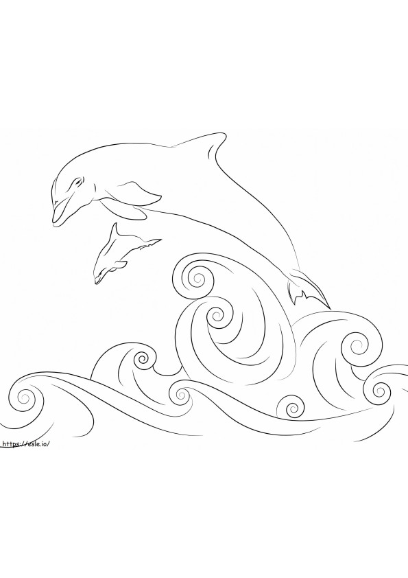 Delfiny kolorowanka