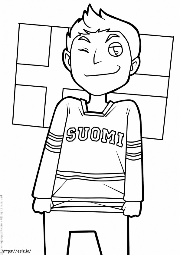 A Finnish Boy coloring page