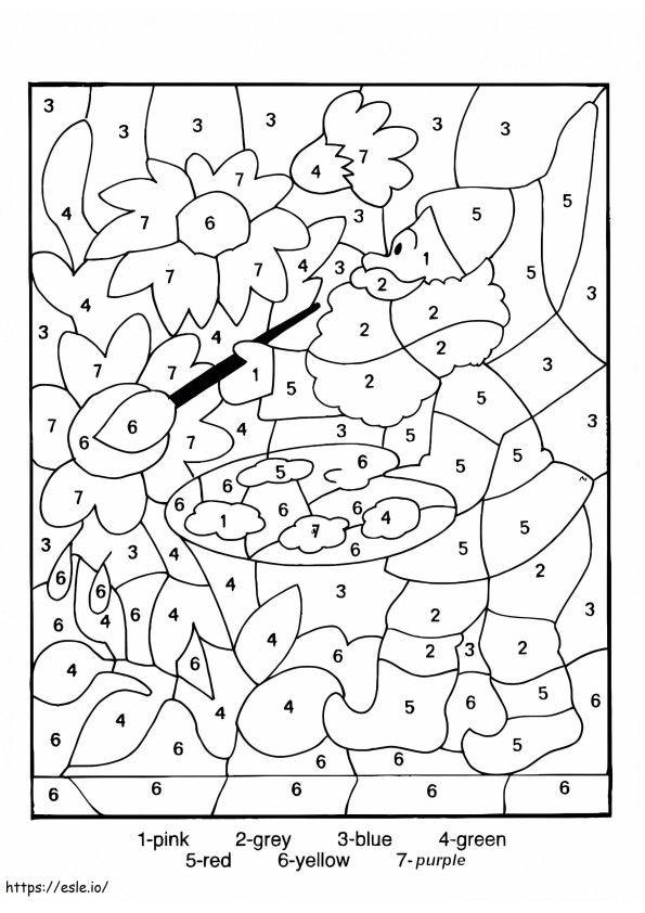 Gnome Color By Number coloring page