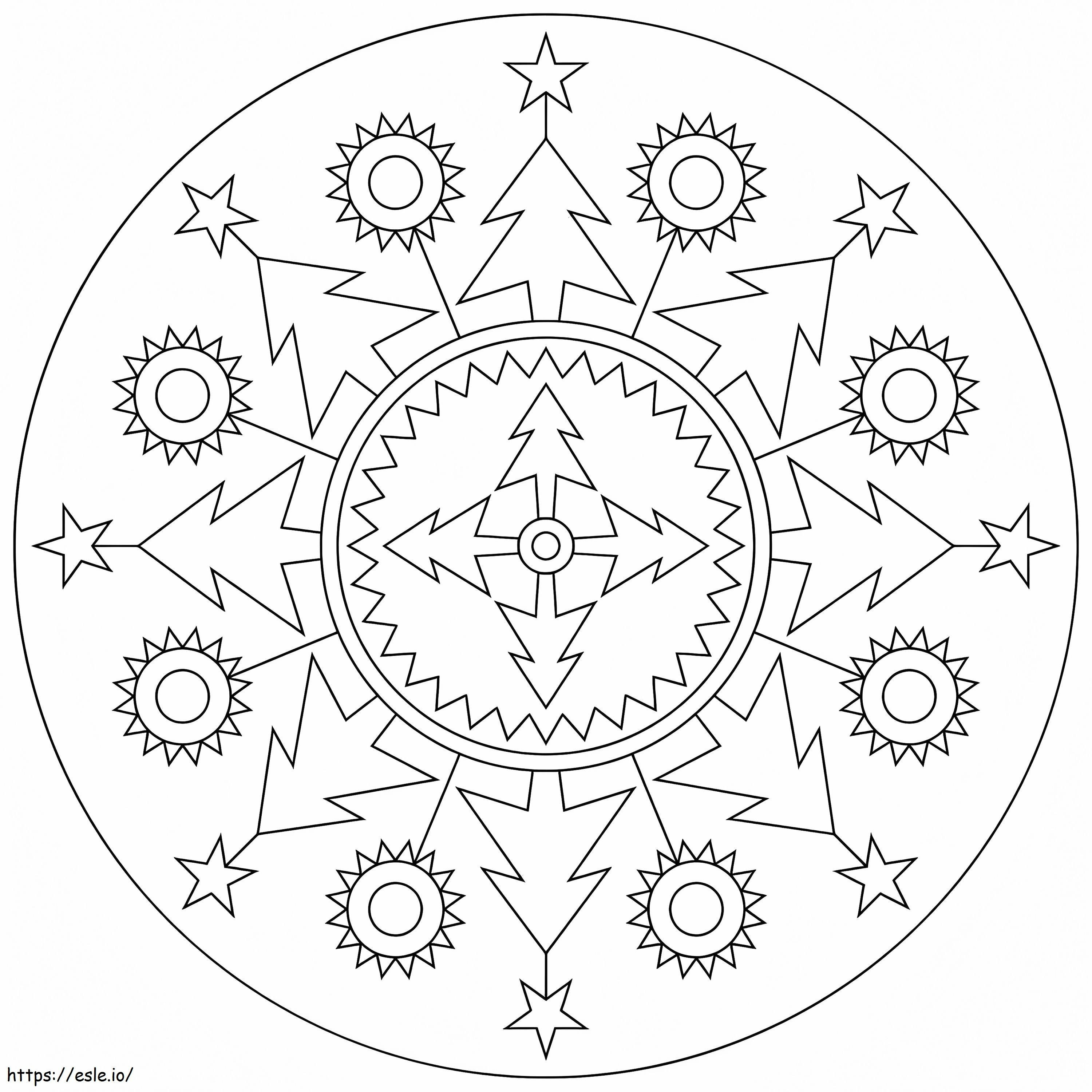 Coloriage Mandala de Noël 6 à imprimer dessin