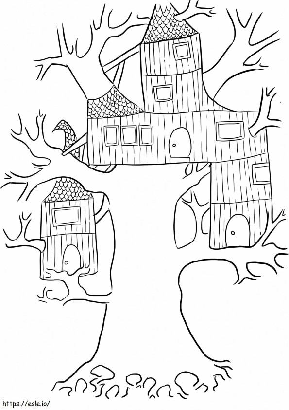 Siisti Treehouse värityskuva