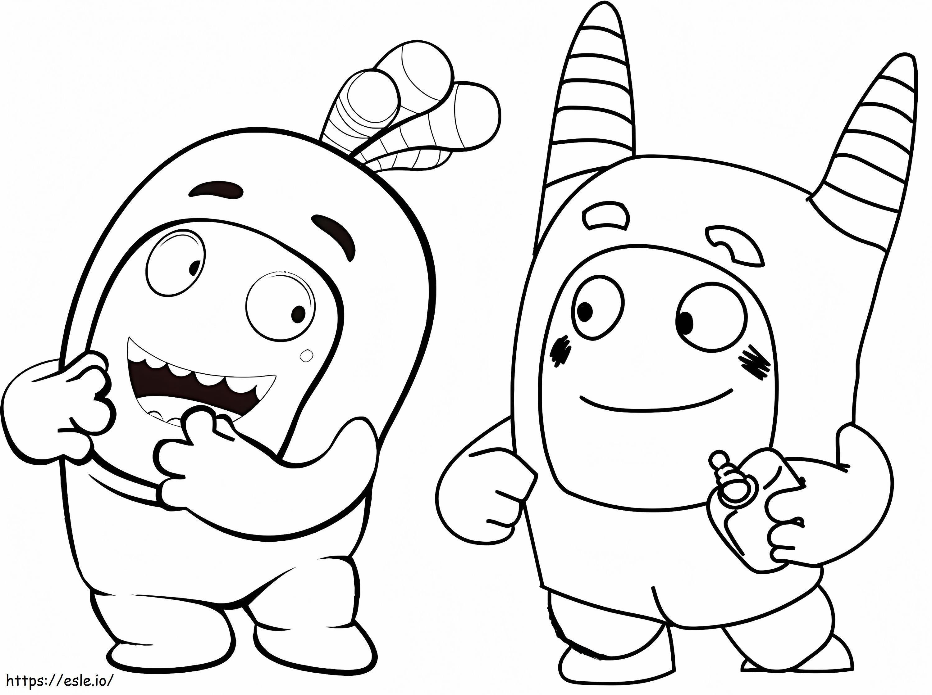 Two Oddbods coloring page