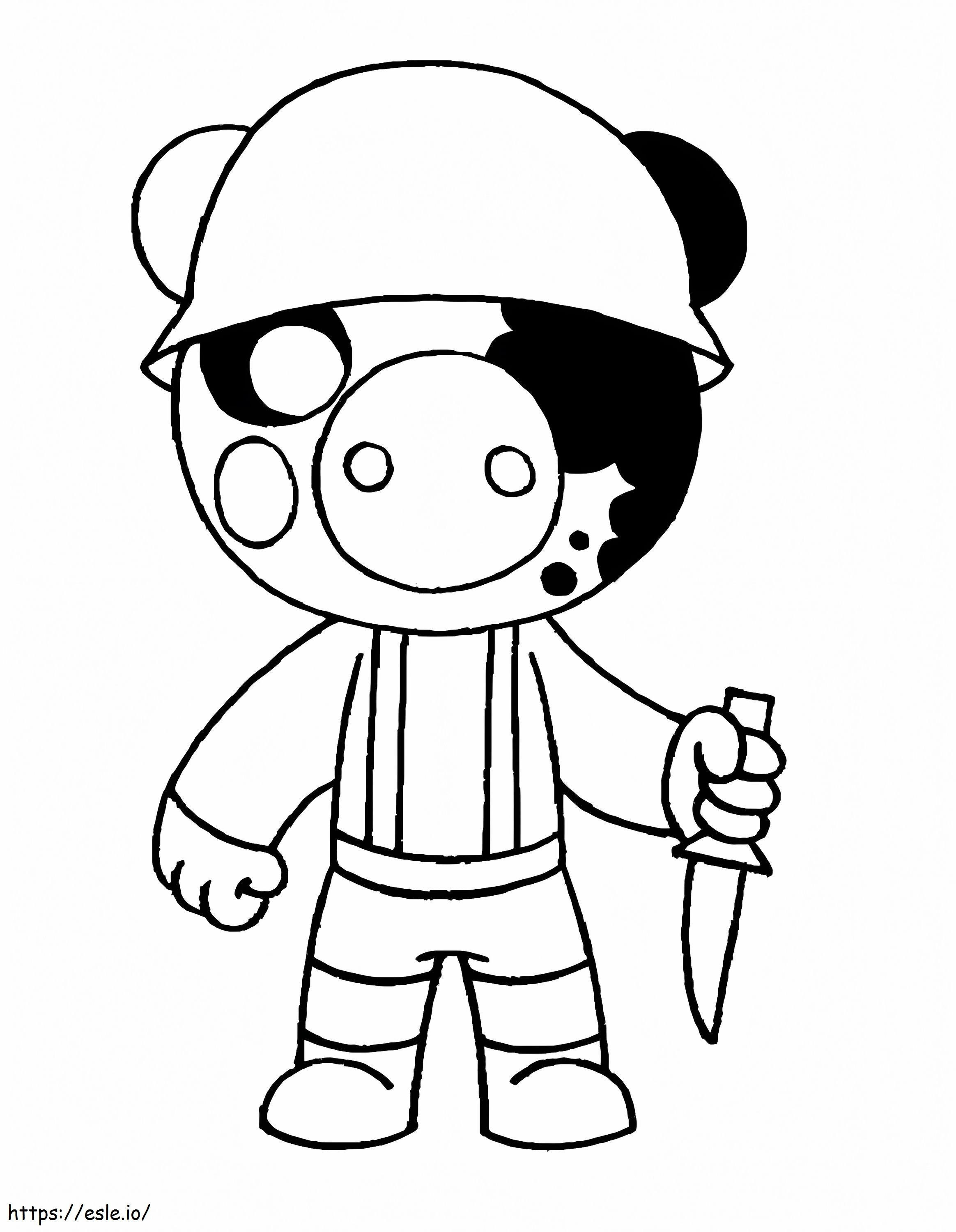 Soldier Piggy Roblox coloring page