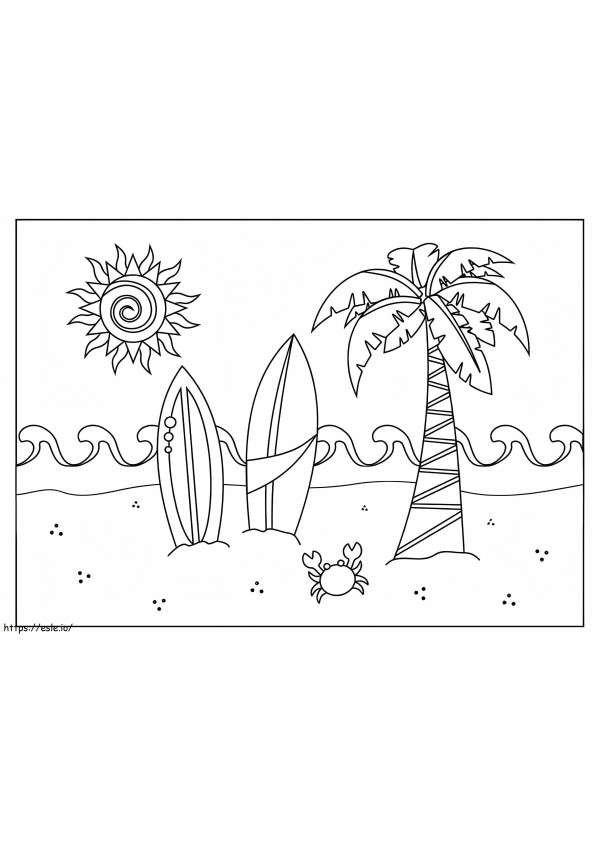 Nice Beach coloring page