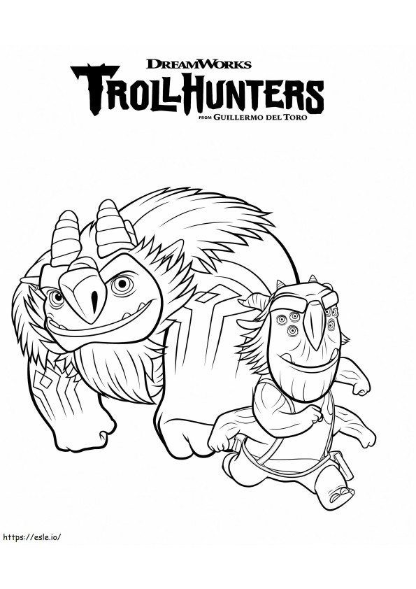 AAARRRGGHH e Blinky de Trollhunters para colorir