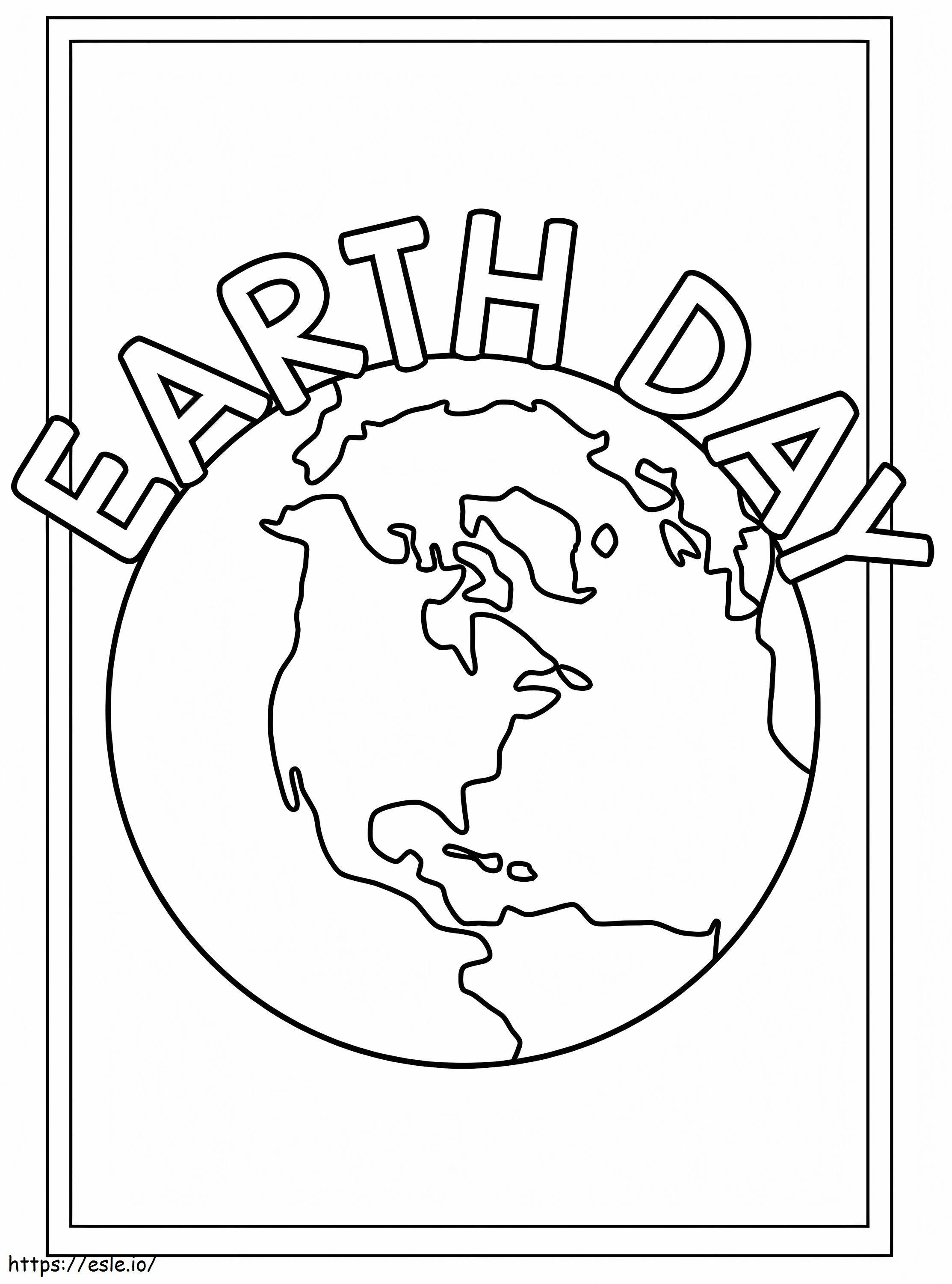 Dag van de Aarde met de aarde kleurplaat kleurplaat