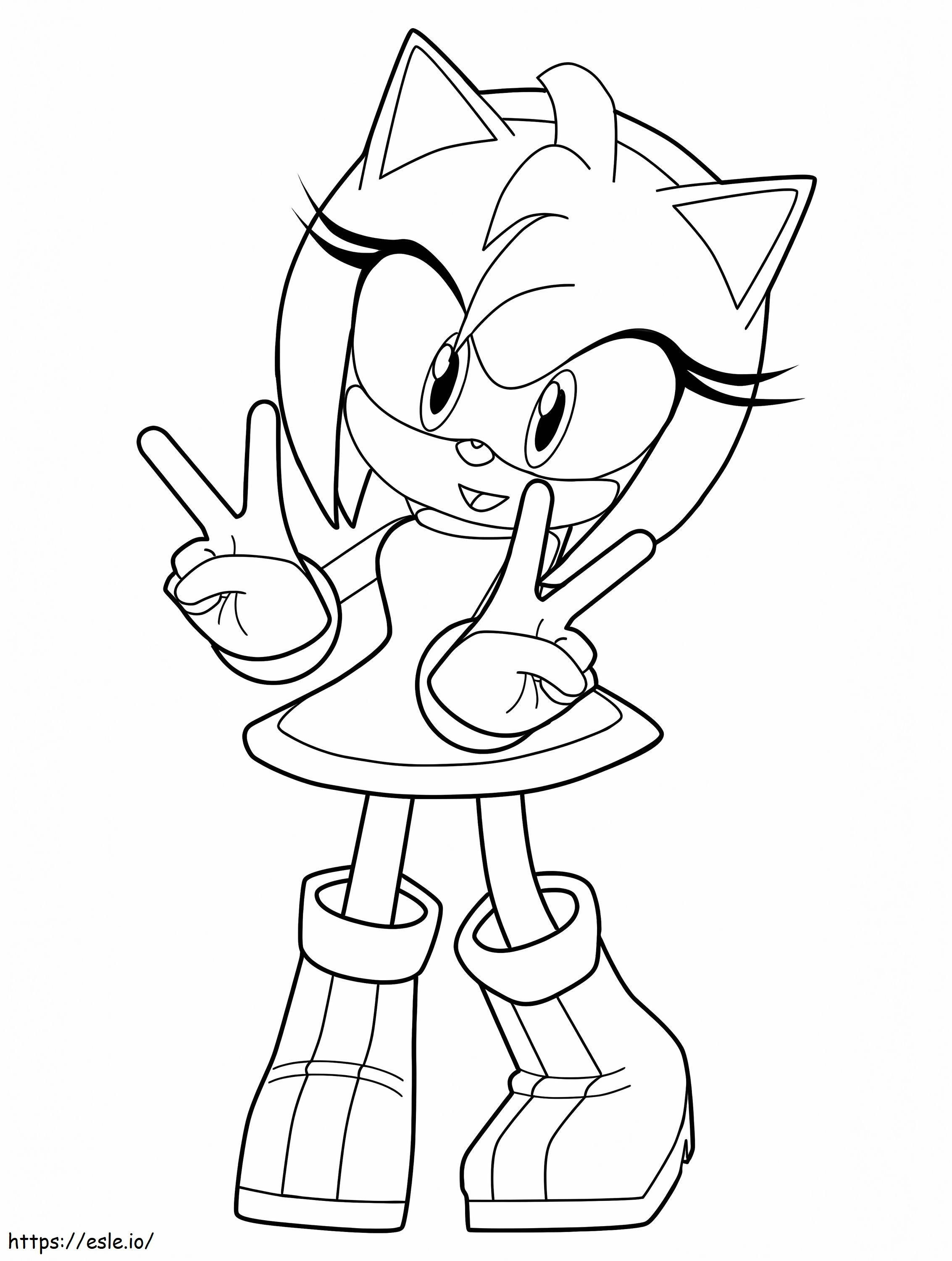 Adorable Amy Rose coloring page