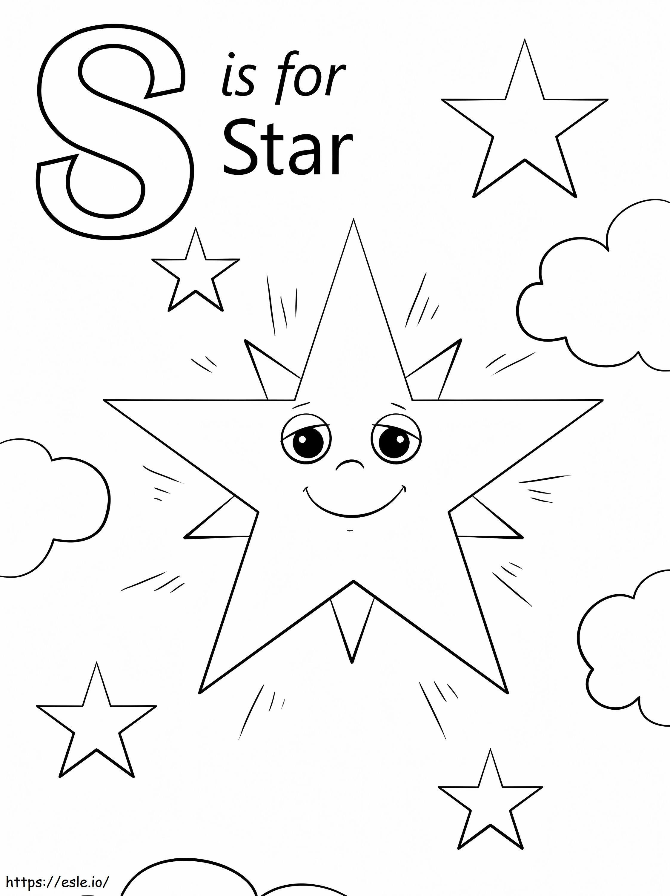 Coloriage Lettre étoile S à imprimer dessin