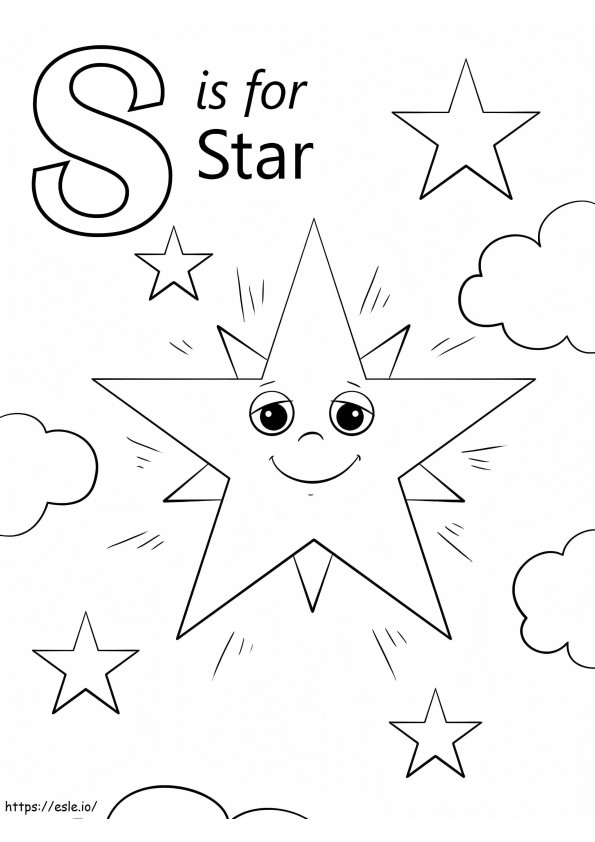 Estrella Letra S para colorear