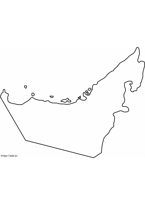 Mapa de contorno de los Emiratos Árabes Unidos para colorear