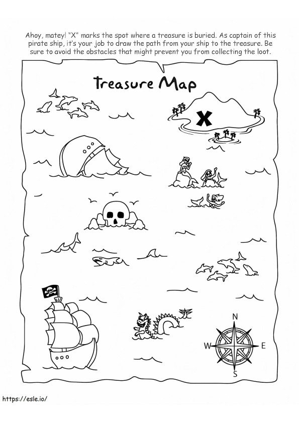 Treasure Map To Color coloring page