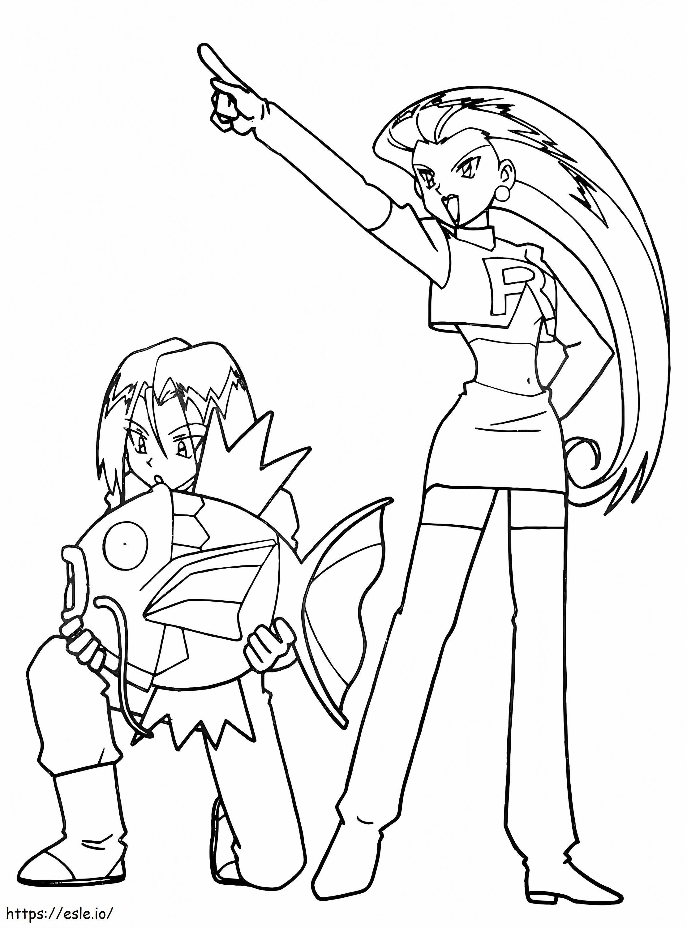 James And Jessie Team Rocket coloring page