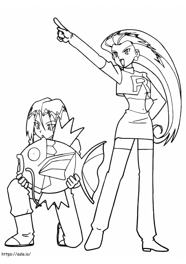 James And Jessie Team Rocket coloring page
