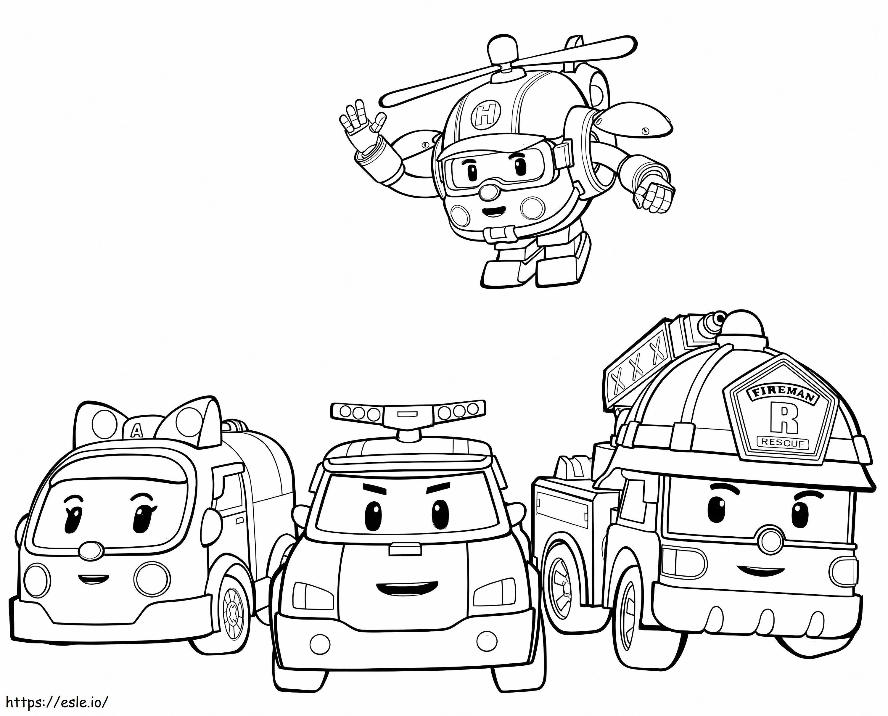 Equipe Robocar Poli Para Colorir