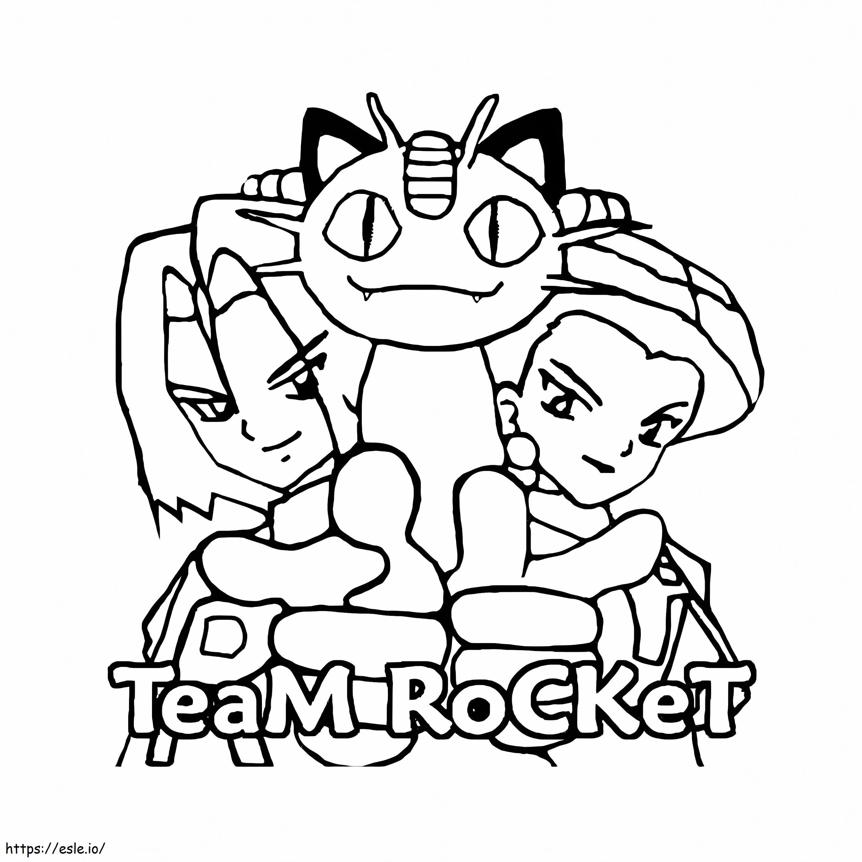 Gratis afdrukbare Team Rocket kleurplaat kleurplaat