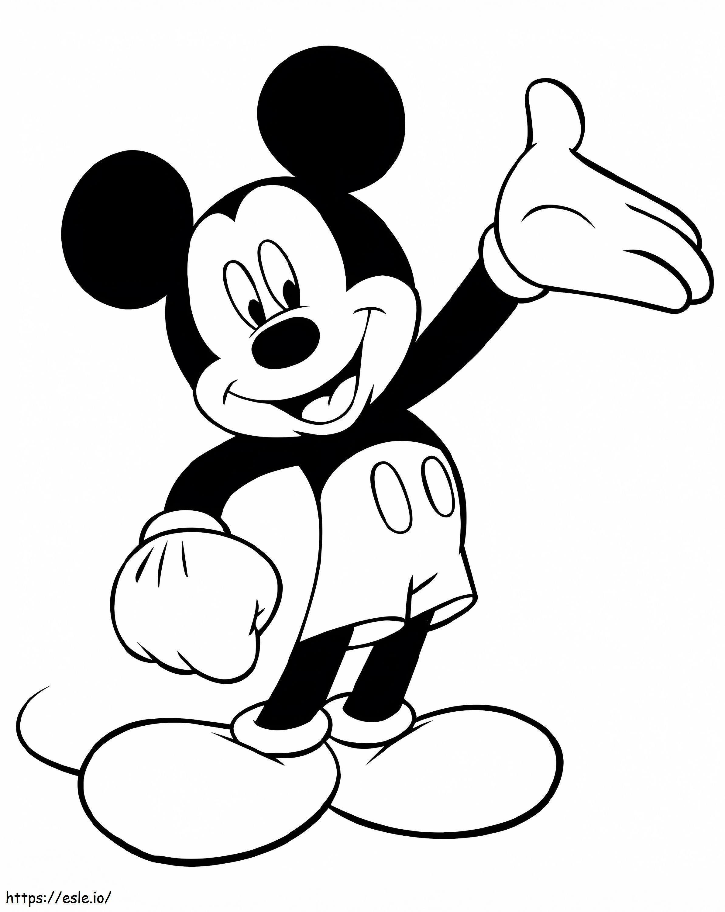 Friendly Mickey coloring page