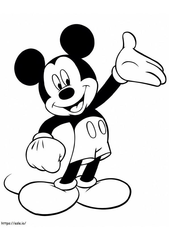 Friendly Mickey coloring page