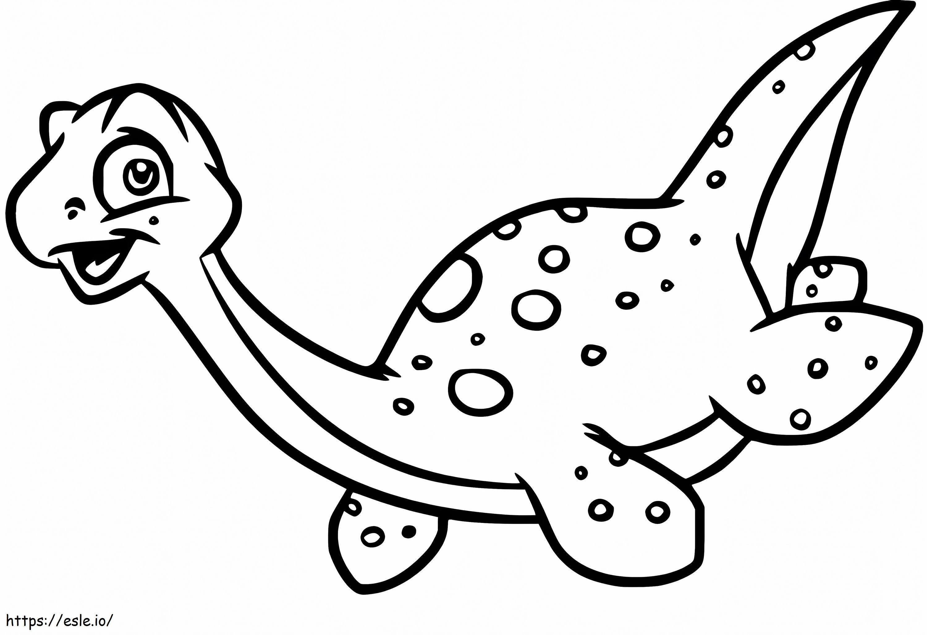 Coloriage Plésiosaure mignon à imprimer dessin