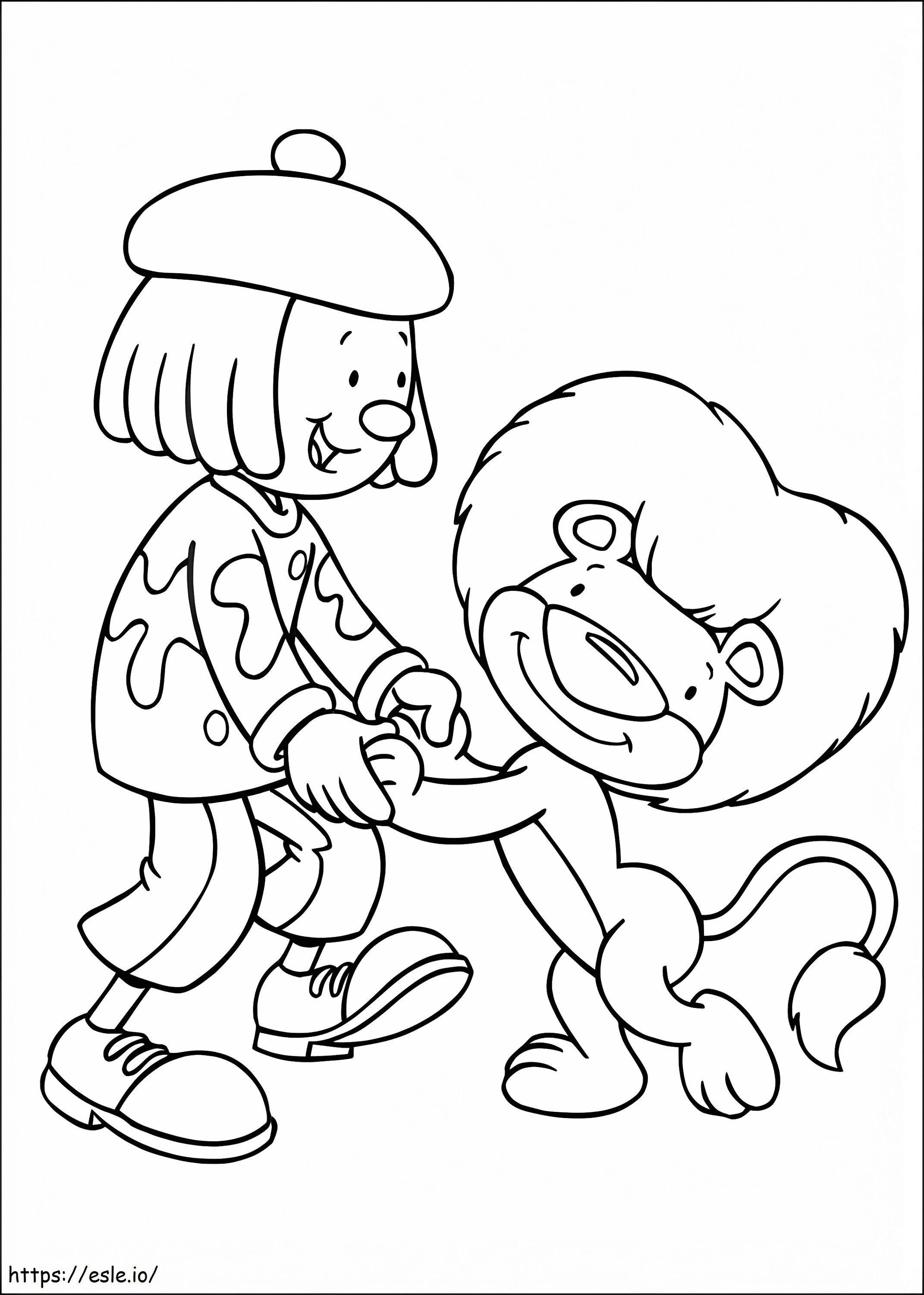 JoJo Tickle And Lion coloring page