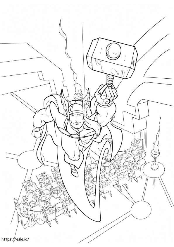 Fantastic Thor coloring page