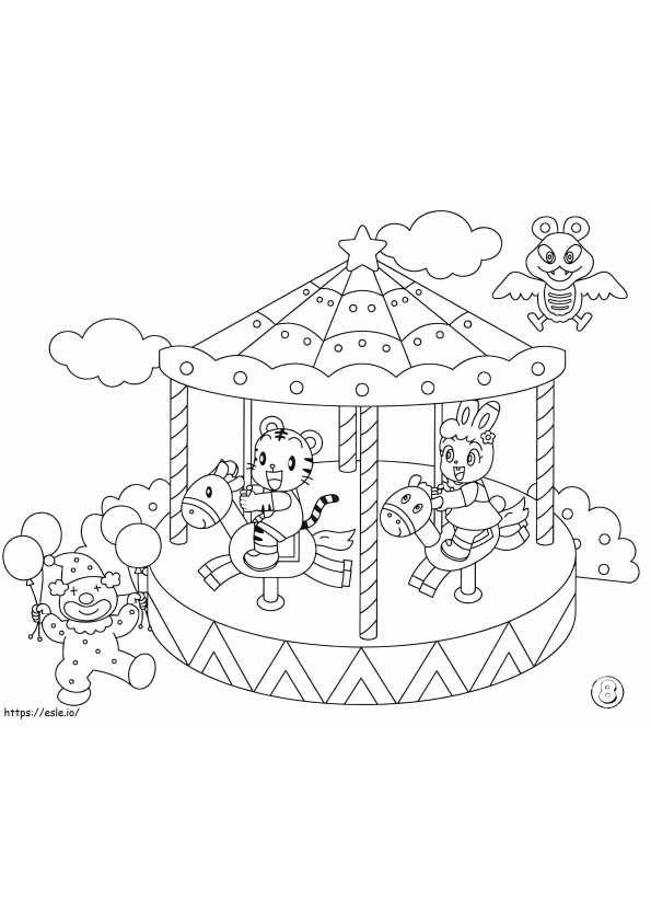 Printable Carousel coloring page