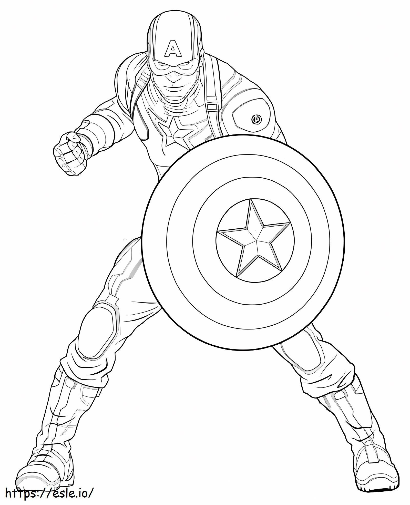 Captain America Fighting de colorat
