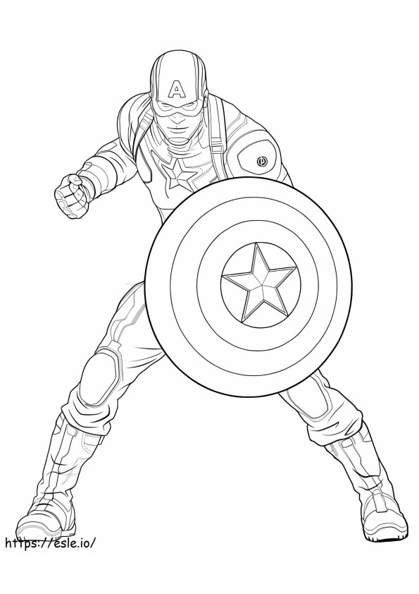 Coloriage Captain America Combat à imprimer dessin