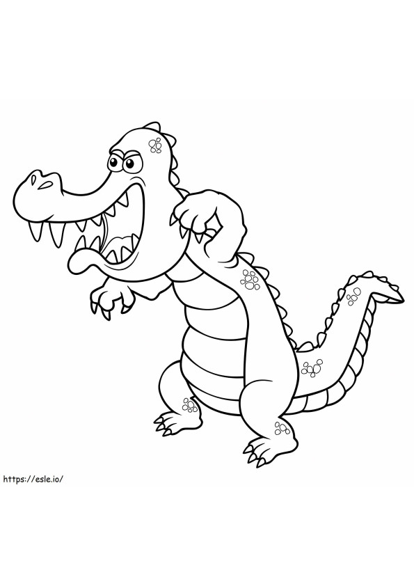 Coloriage Crocodile en colère à imprimer dessin