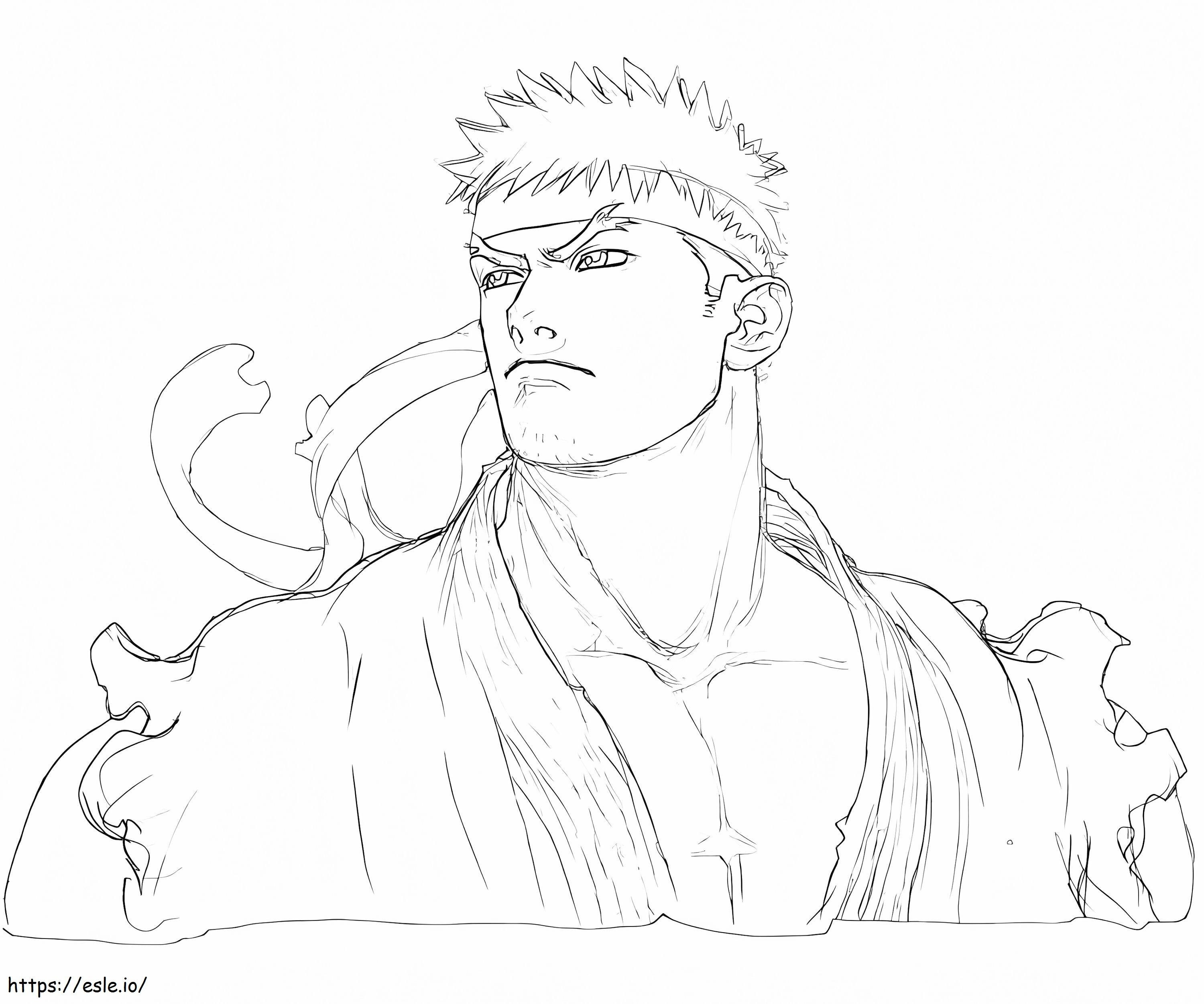 Sketch Ryu coloring page