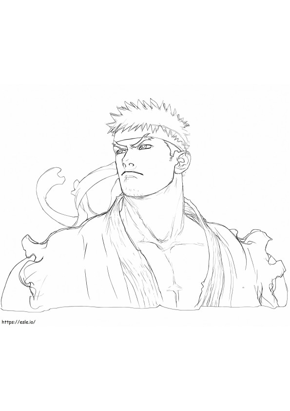 Sketch Ryu para colorir