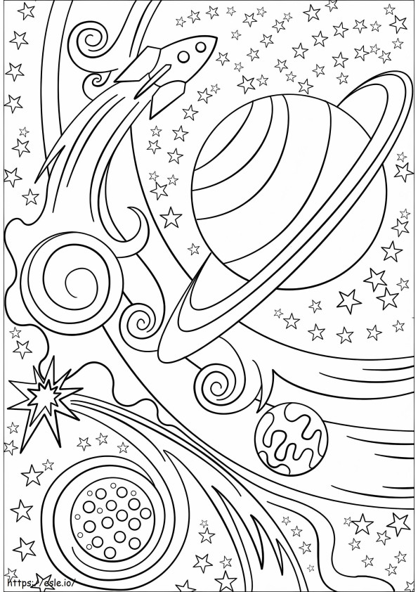 Space Trippy Coloring Page coloring page