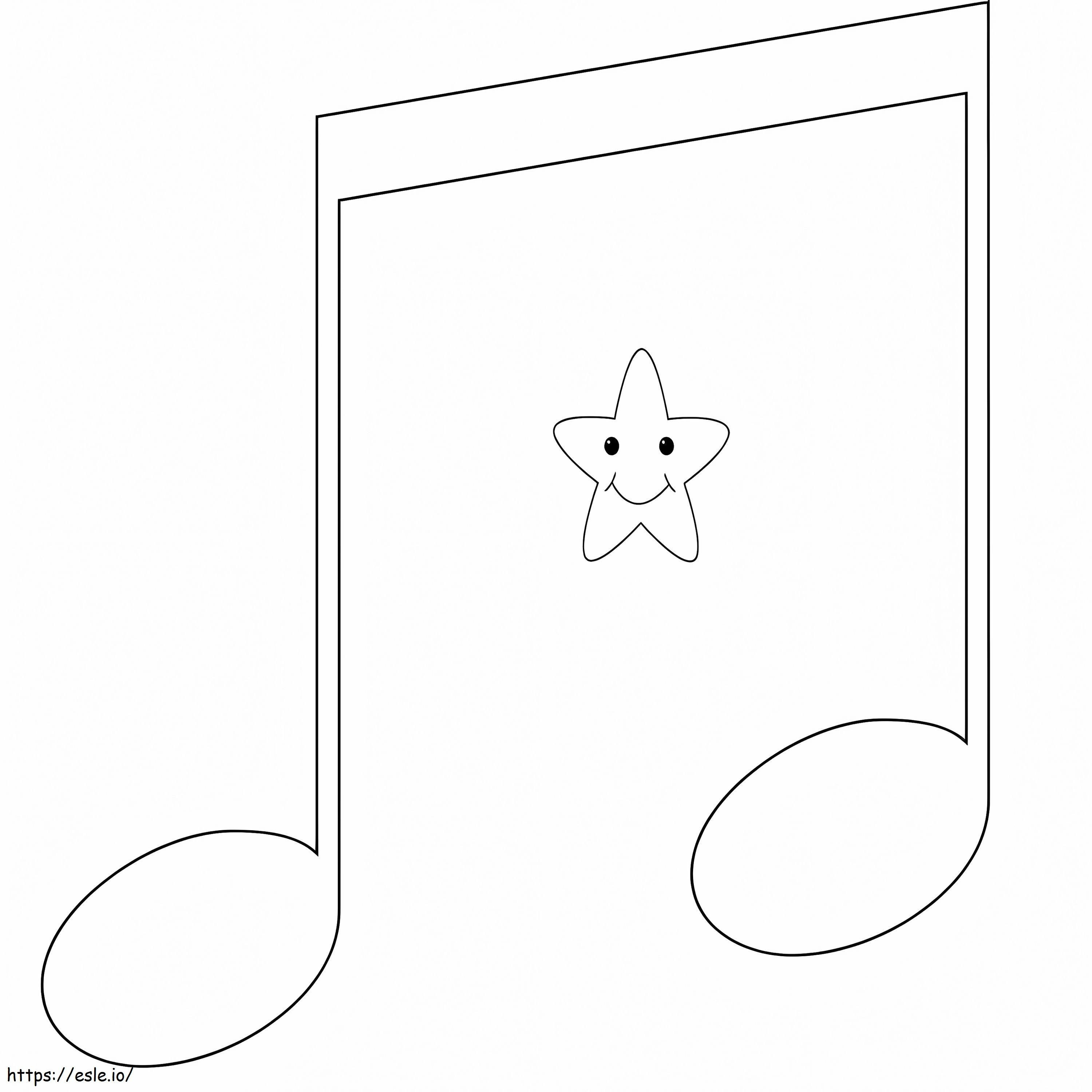 Music And Little Star coloring page