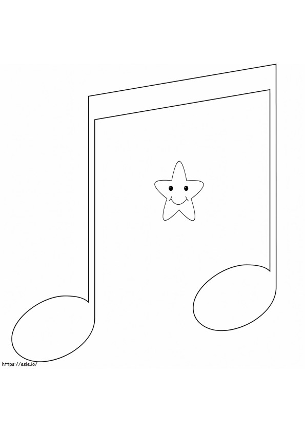 Music And Little Star coloring page
