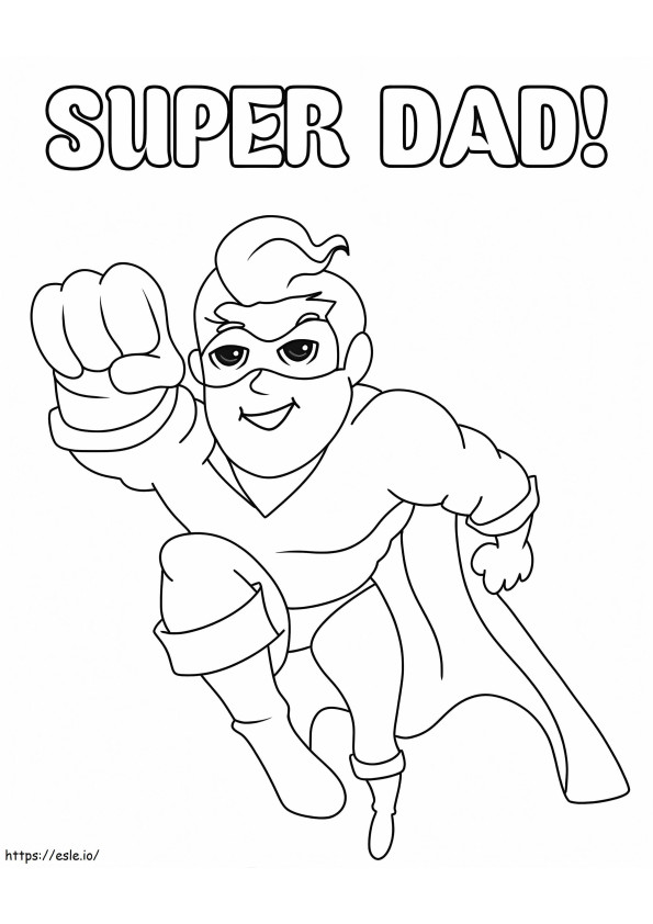 Tulosta Super Dad värityskuva