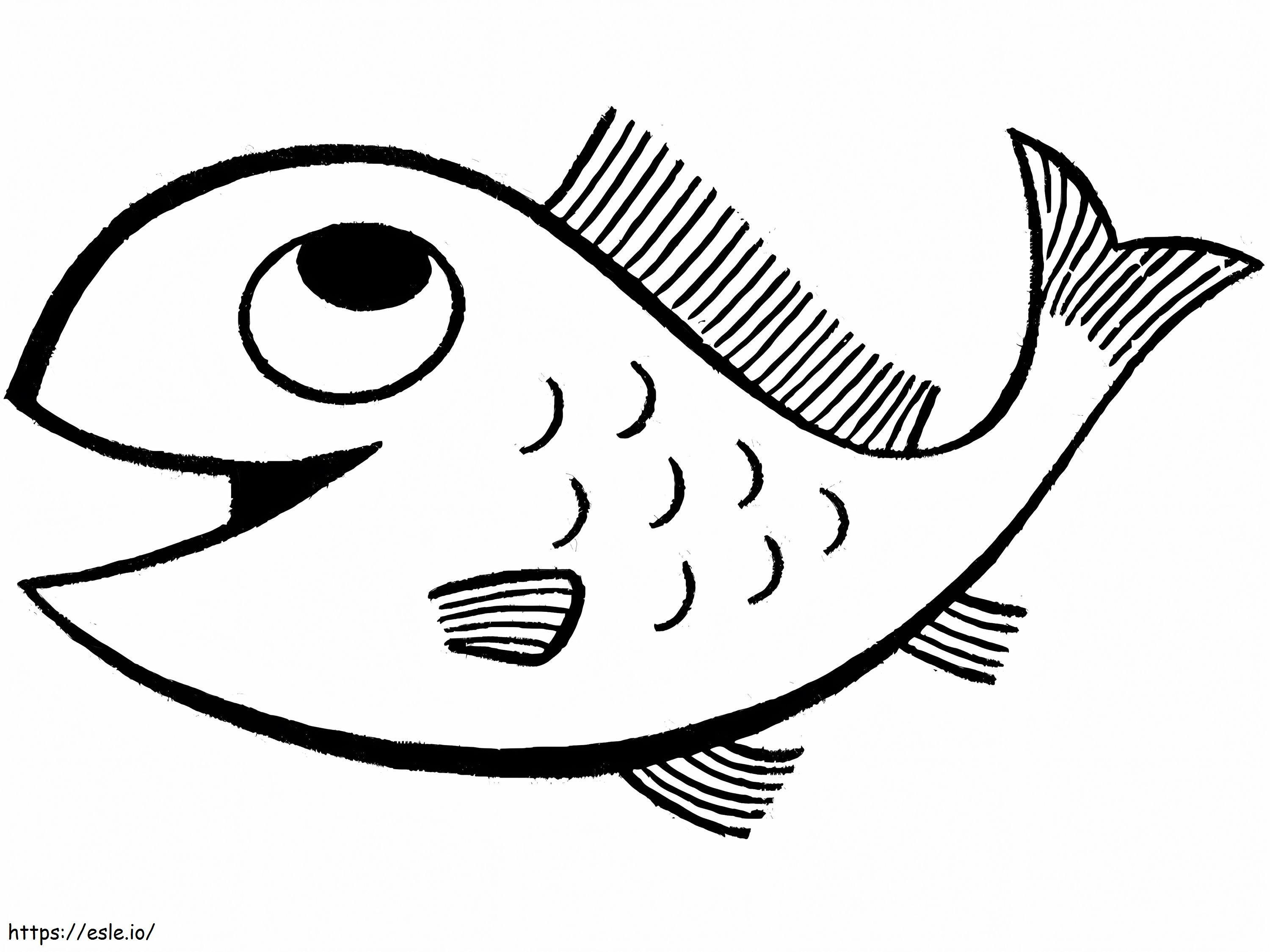 Seekor Ikan yang Tersenyum Gambar Mewarnai