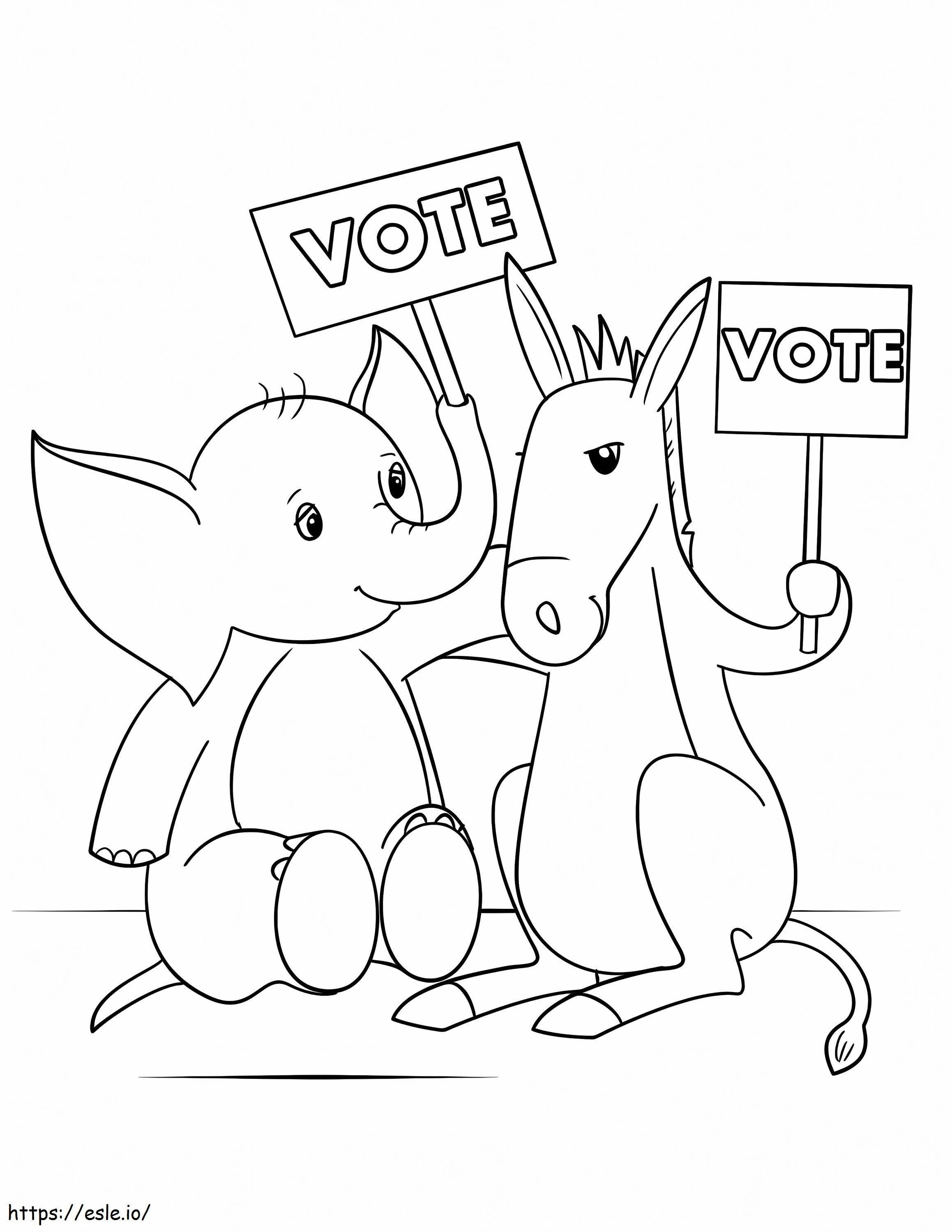 Coloriage Jour d'élection 2 à imprimer dessin