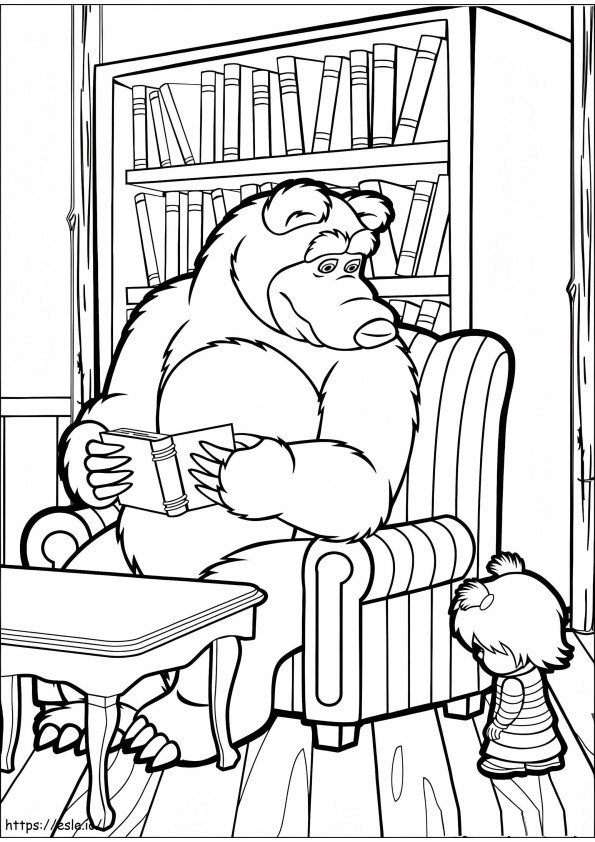 Sad Masha And Bear coloring page
