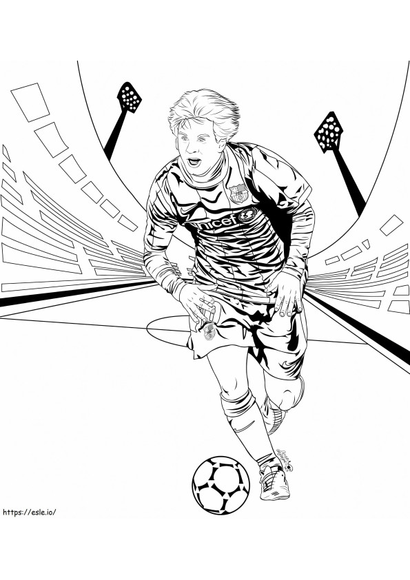Coloriage Lionel Messi joue au football à imprimer dessin