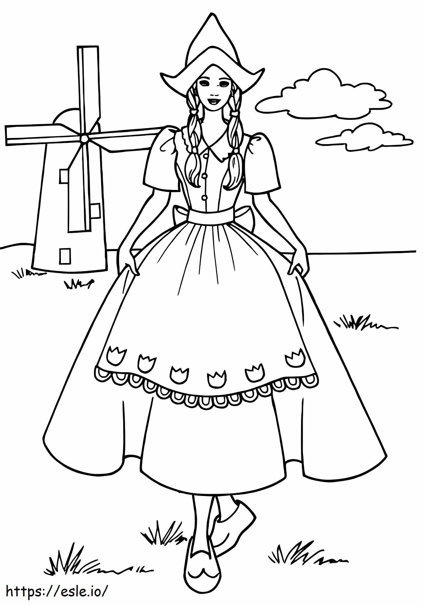 Dutch Lady coloring page
