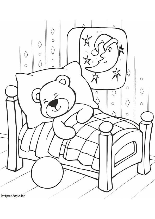 Schlafender Teddybär ausmalbilder
