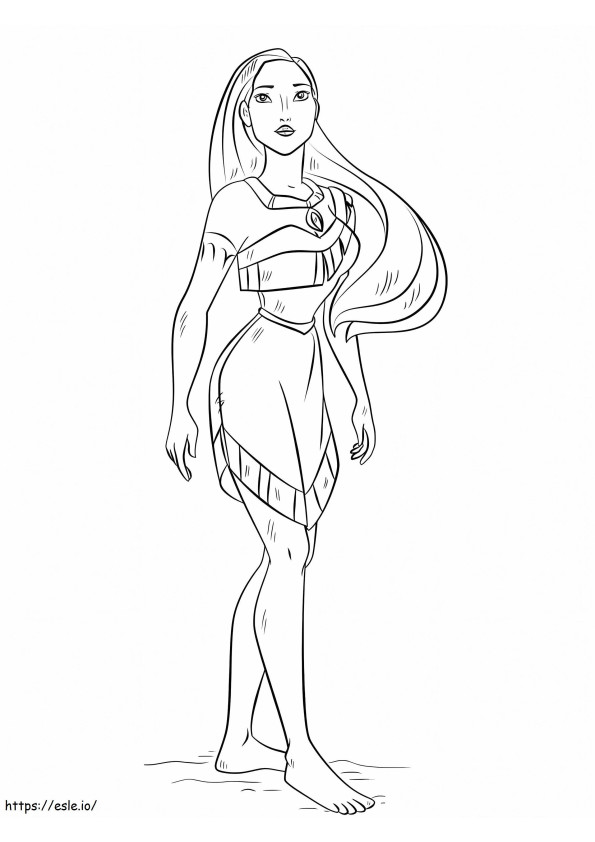 Pocahontas Standing 1 coloring page